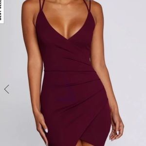 Bring it back windsor mini dress maroon/burgundy